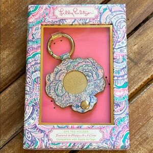 NIB Lilly Pulitzer Happy As A Clam Air Tag Holder